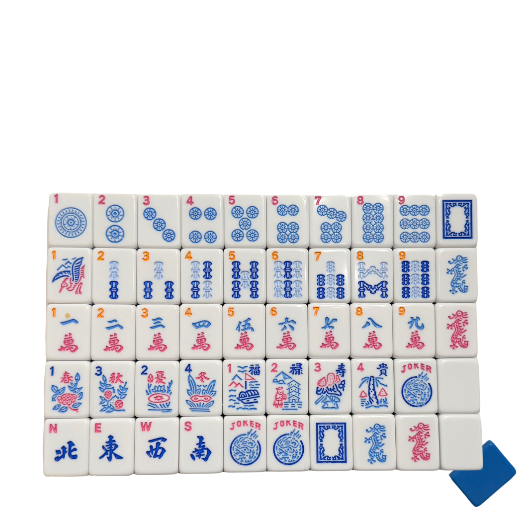 Mahjong Tiles - Bubble Pop – American Mahjong Tile Set (166 Tiles) 2-Color Blue