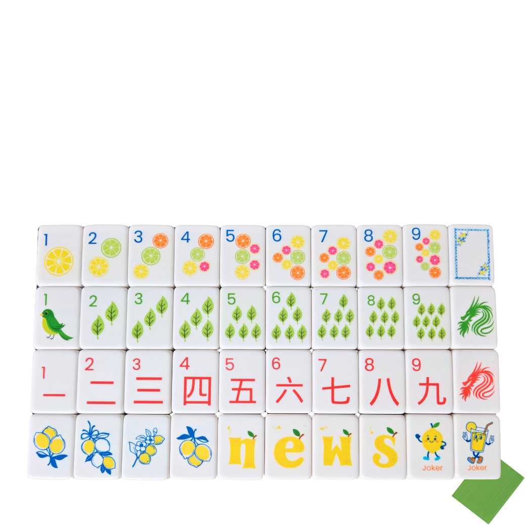 Mahjong Studios – American Mahjong Tiles - Lemon Lime Green Back