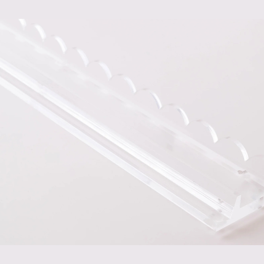 20" Clear Acrylic Scalloped Mahjong Rack & Pushers | Premium American Mahjong Rack Set