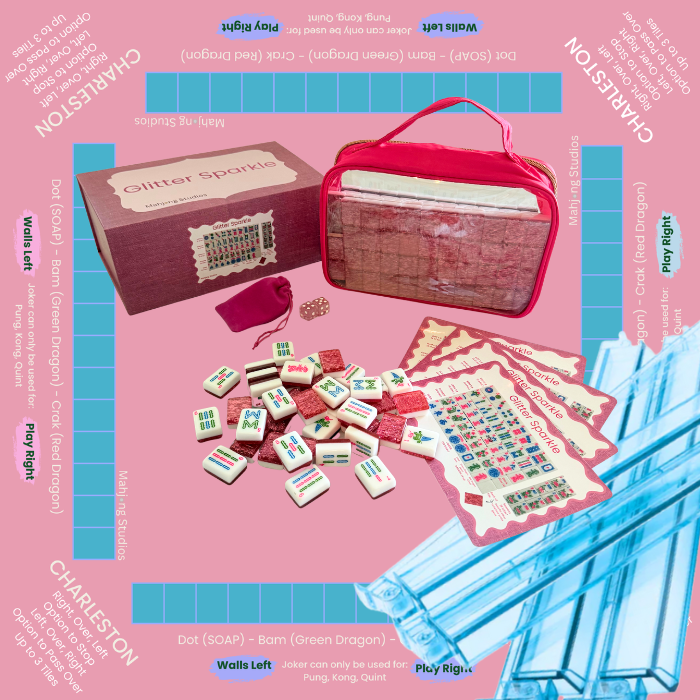 Glitter Sparkle - American Mahjong Tile Set (166 Tiles) Pink Bundle