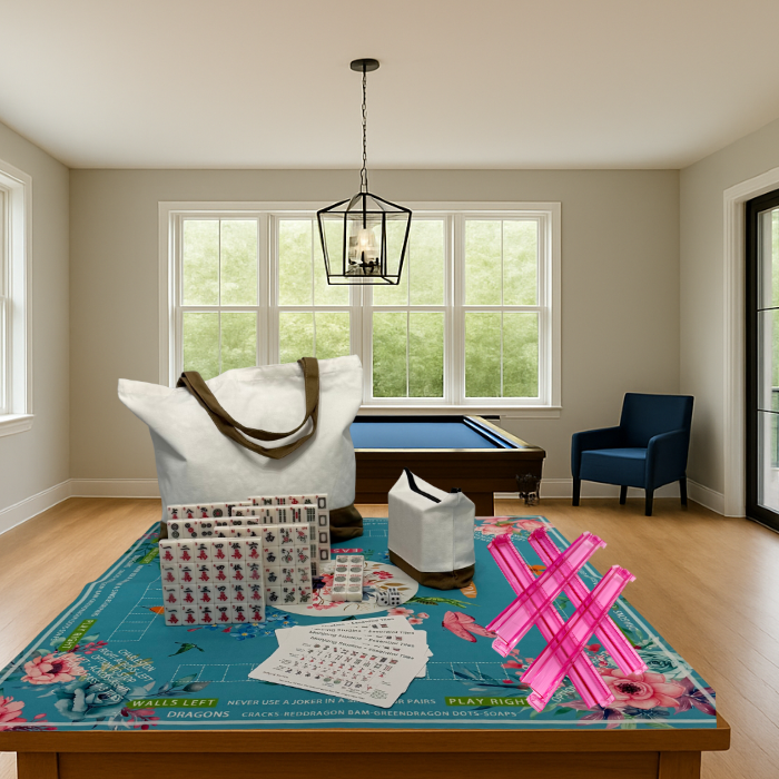 All In One - Mahjong Tile Set + Bag - American Mahjong Set 152 Tiles