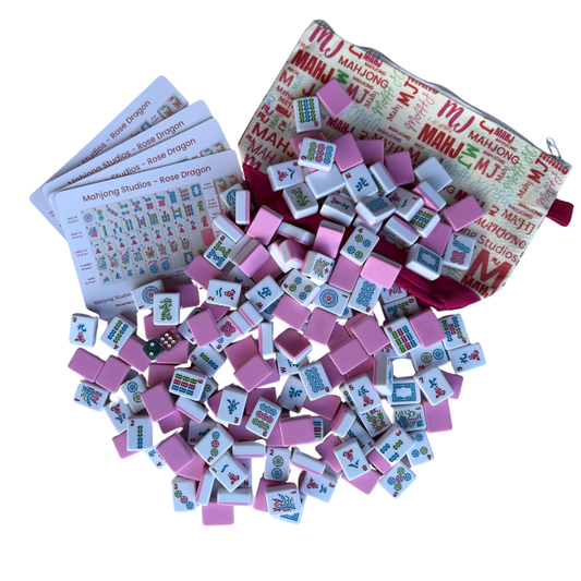 Rose Dragon American Mahjong Pink Tile Set Bundle (with Blanks)