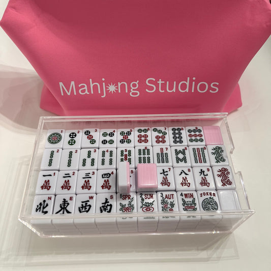 Mahjong Studios – Blush & Bamboo American Mahjong Tile Set (166 Tiles)