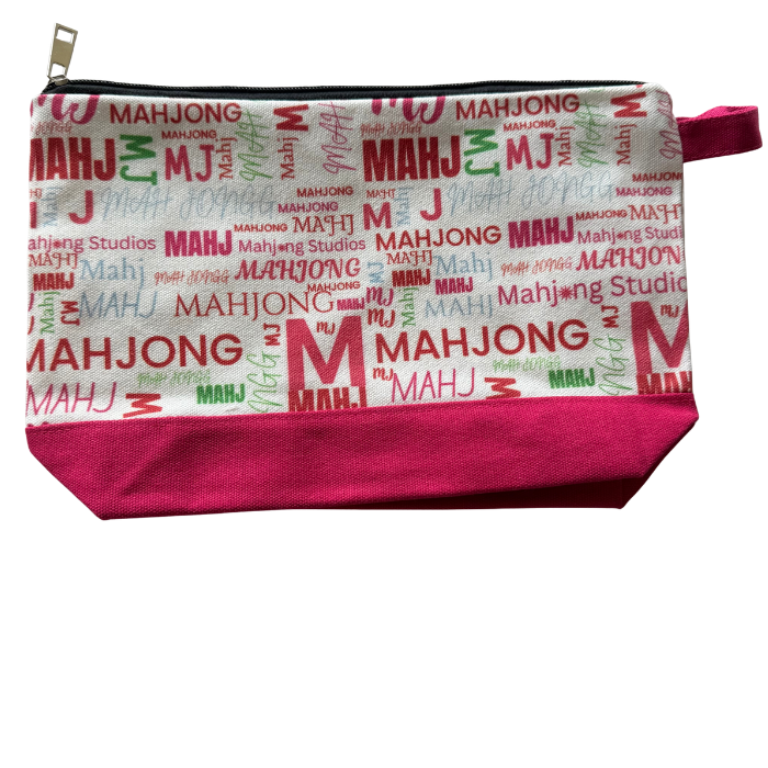 Mahjong Studios Tile Storage Bag Pink Small Print