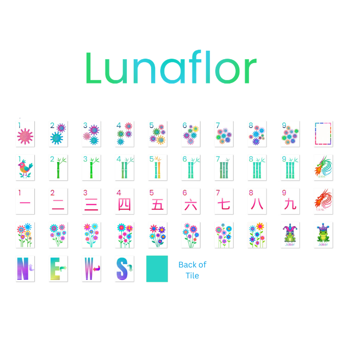 Lunaflor Mahjong Tiles - 160 American Mahjong Tiles