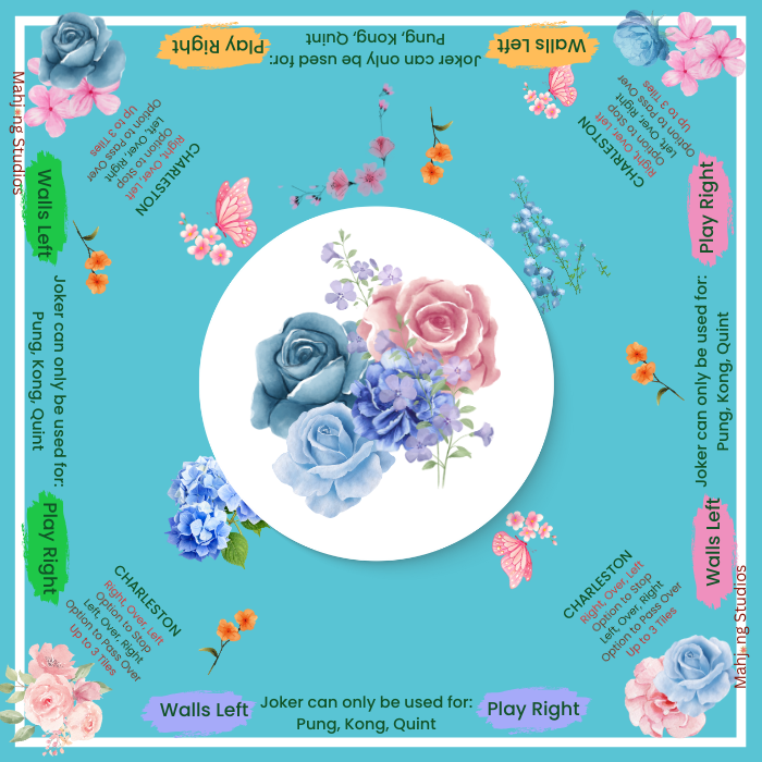 Blue Mahjong Tiles Bundle – American Mahjong 166 Tiles, Studio Tiles Clear Racks Midnight Luxe