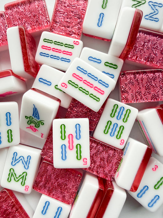 Glitter Sparkle - Mahjong Tiles – American Mahjong Tile Set (166 Tiles) Pink