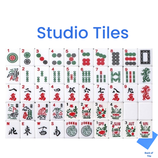 Blue Mahjong Tiles Bundle – American Mahjong 166 Tiles, Studio Tiles Clear Racks