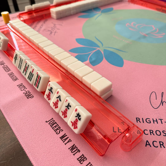 Red Mahjong Rack and Pusher Set