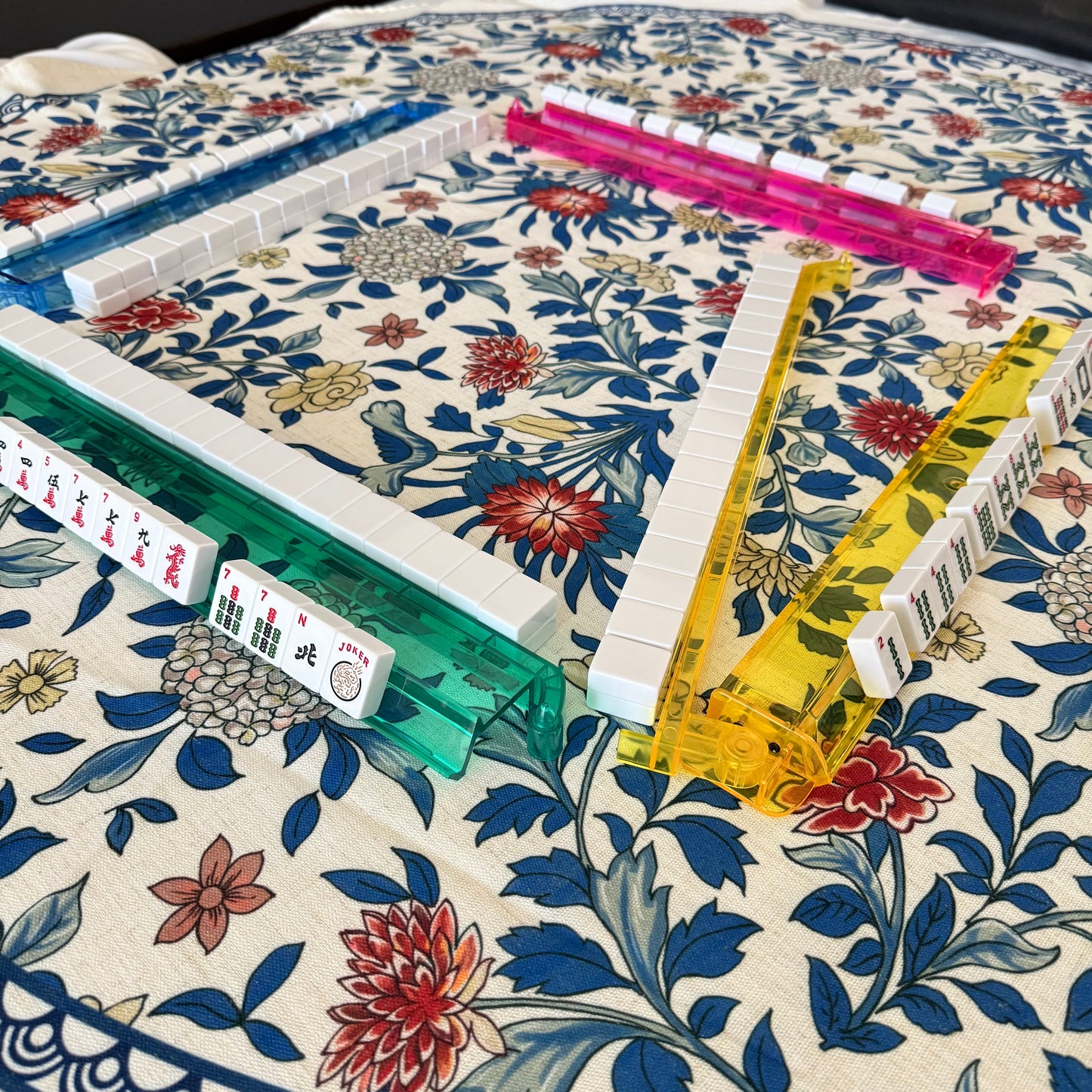 Emerald Green Mahjong Rack and Pusher Set