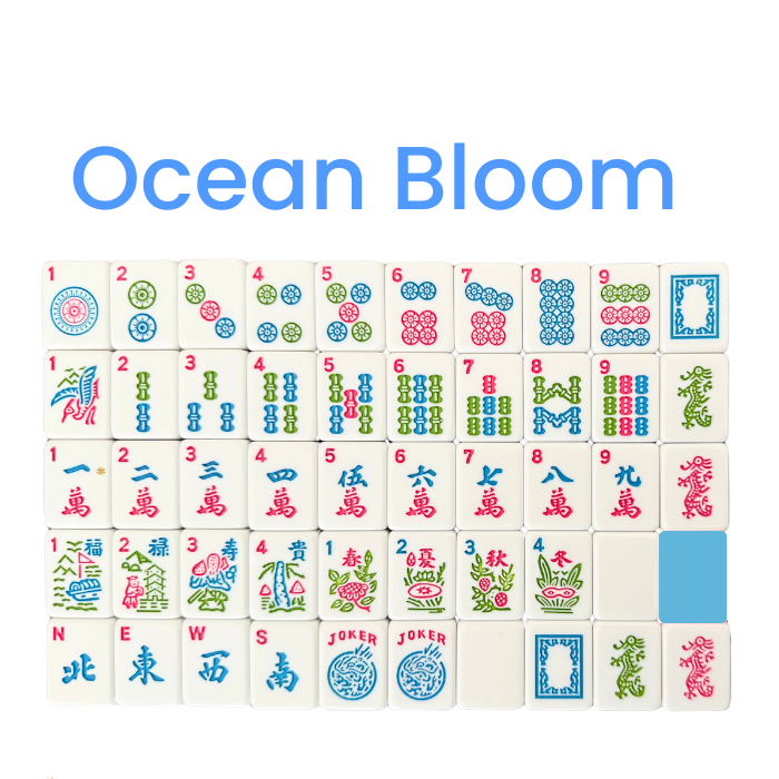 Mahjong Studios – American Mahjong Tile Set Yellow Lilac Ocean Blue