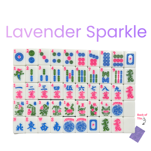 Lavender Sparkle purple American Mahjong tile set by Mahjong Studios – 166 tiles