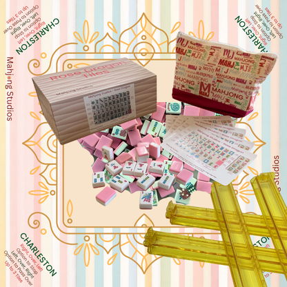 Rose Dragon American Mahjong Pink Tile Set Bundle (with Blanks)