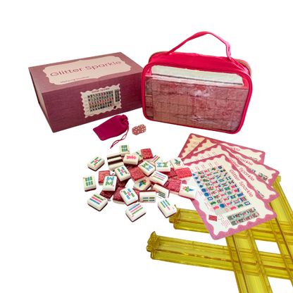 Glitter Sparkle - American Mahjong Tile Set (166 Tiles) Pink Bundle