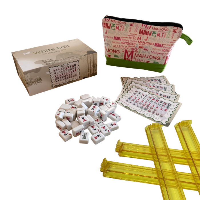 White Edit American Mahjong Tile Set Bundle (with Blanks)