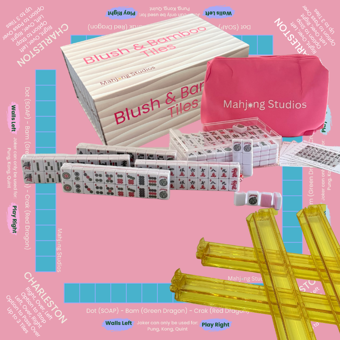 Mahjong Studios – Blush & Bamboo American Mahjong Bundle (166 Tiles)