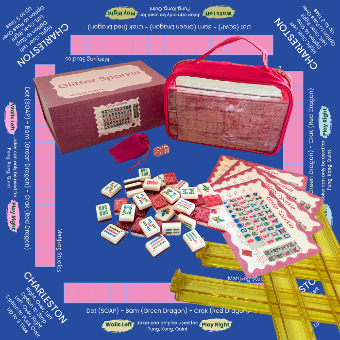 Glitter Sparkle - American Mahjong Tile Set (166 Tiles) Pink Bundle