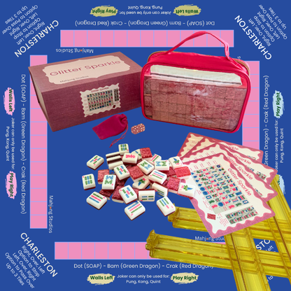 Glitter Sparkle - American Mahjong Tile Set (166 Tiles) Pink Bundle