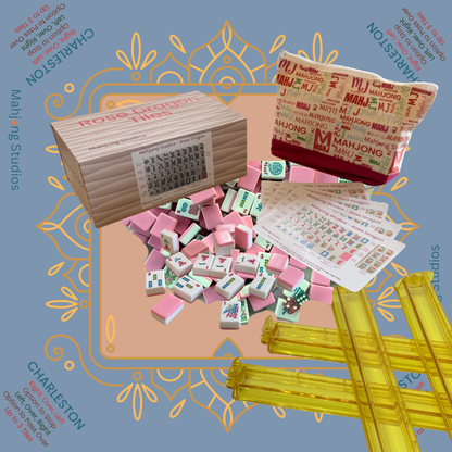 Rose Dragon American Mahjong Pink Tile Set Bundle (with Blanks)