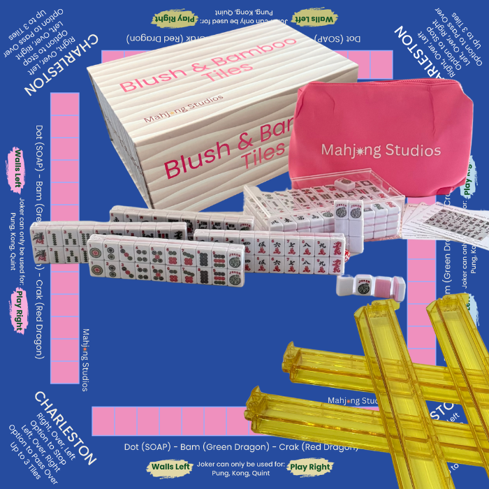Mahjong Studios – Blush & Bamboo American Mahjong Bundle (166 Tiles)