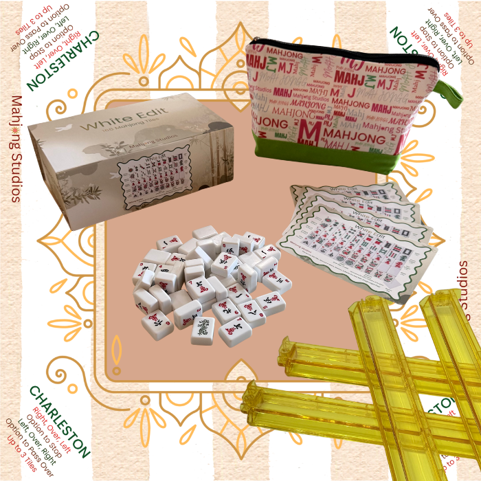 White Edit American Mahjong Tile Set Bundle (with Blanks)