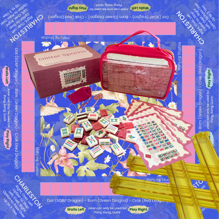 Glitter Sparkle - American Mahjong Tile Set (166 Tiles) Pink Bundle