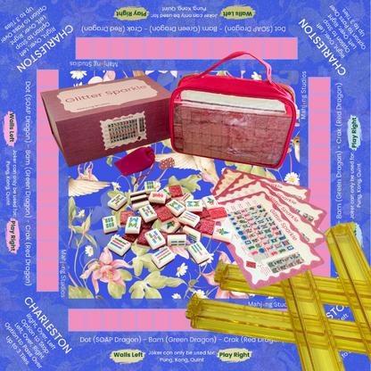 Glitter Sparkle - American Mahjong Tile Set (166 Tiles) Pink Bundle