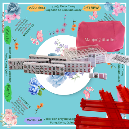 Mahjong Studios – Blush & Bamboo American Mahjong Bundle (166 Tiles)