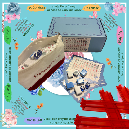 Mahjong Studios – Blue Element American Mahjong Tile Set (166 Tiles)