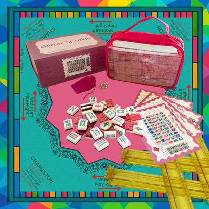 Glitter Sparkle - American Mahjong Tile Set (166 Tiles) Pink Bundle