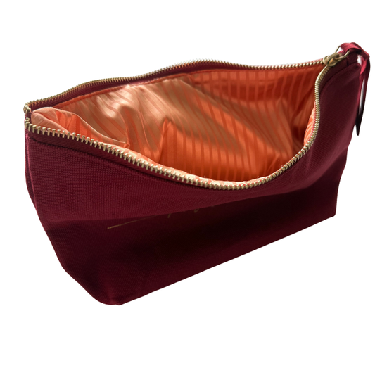 Mahjong Studios Tile Storage Bag Burgundy Canvas Luxury Lined
