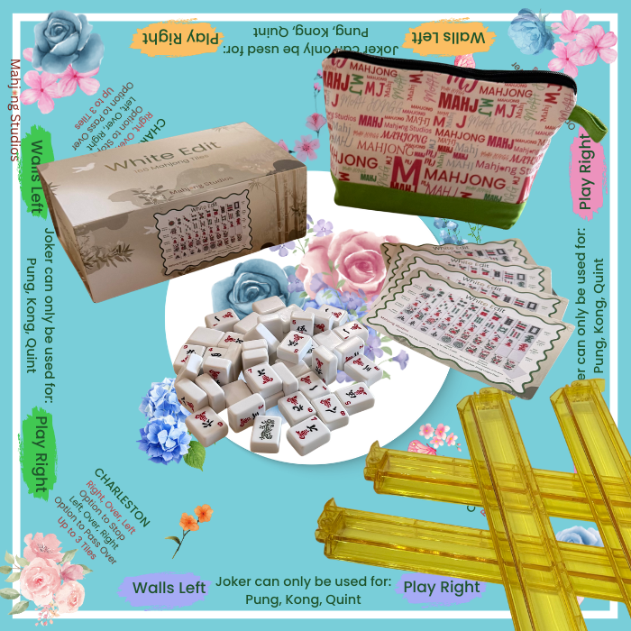 White Edit American Mahjong Tile Set Bundle (with Blanks)