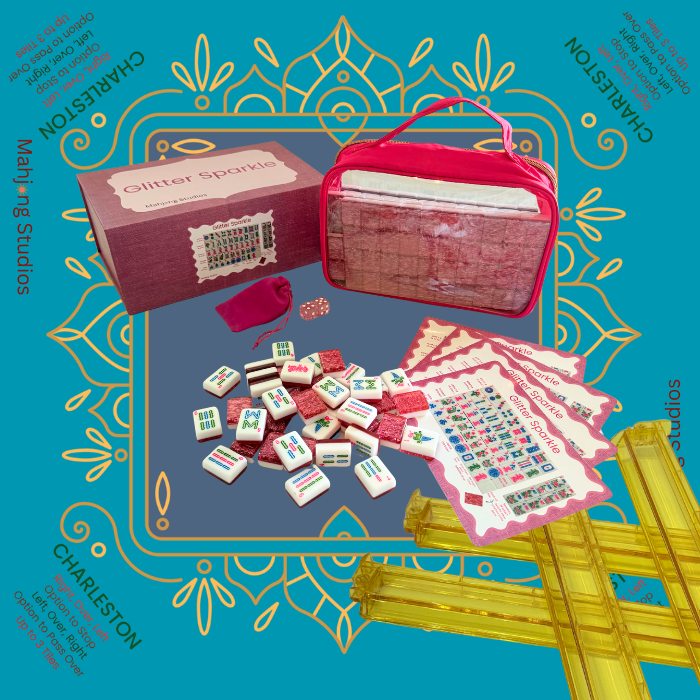 Glitter Sparkle - American Mahjong Tile Set (166 Tiles) Pink Bundle