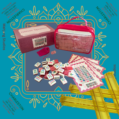 Glitter Sparkle - American Mahjong Tile Set (166 Tiles) Pink Bundle
