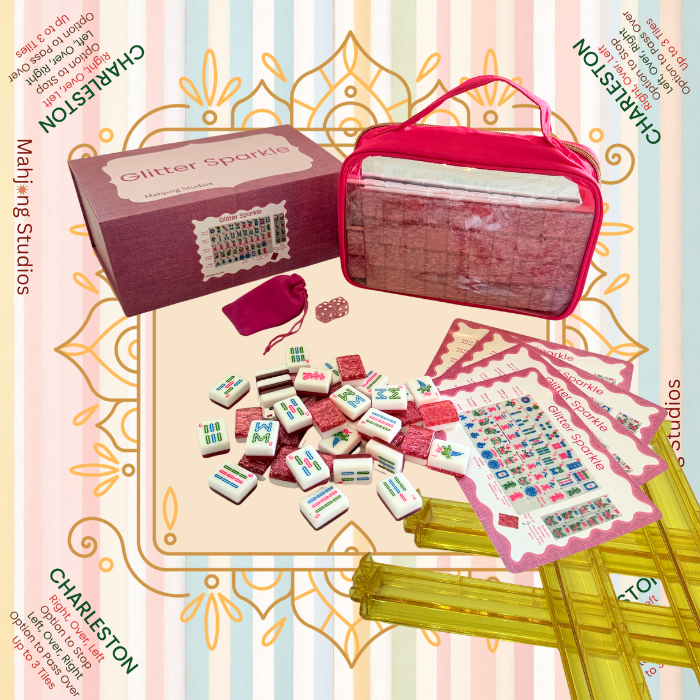 Glitter Sparkle - American Mahjong Tile Set (166 Tiles) Pink Bundle
