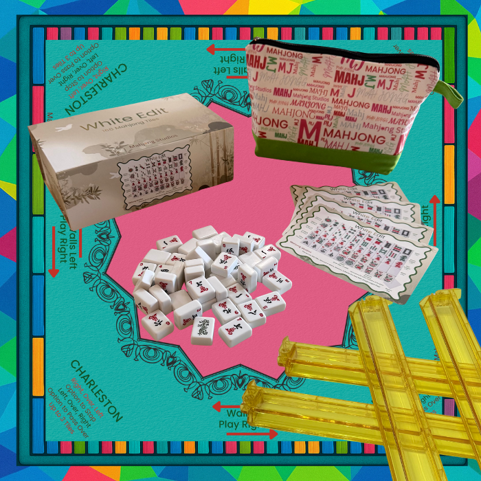 White Edit American Mahjong Tile Set Bundle (with Blanks)