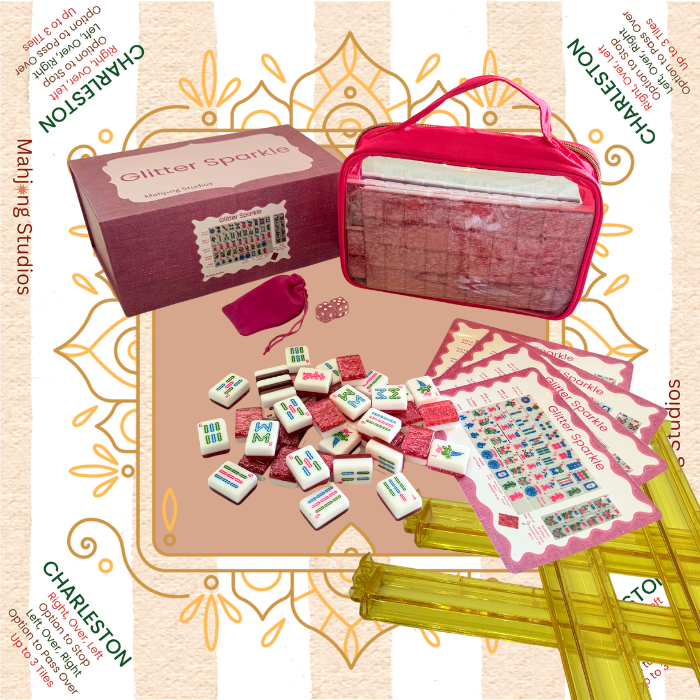 Glitter Sparkle - American Mahjong Tile Set (166 Tiles) Pink Bundle
