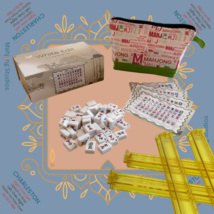 White Edit American Mahjong Tile Set Bundle (with Blanks)