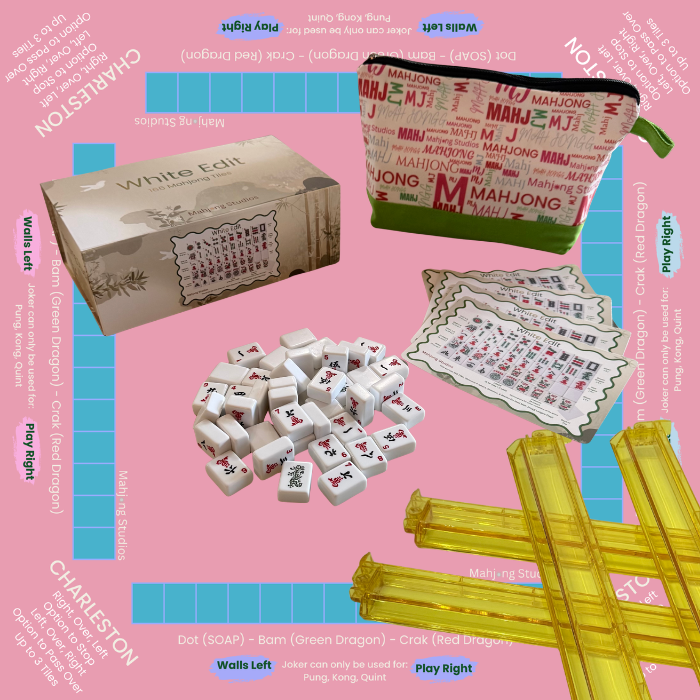 White Edit American Mahjong Tile Set Bundle (with Blanks)