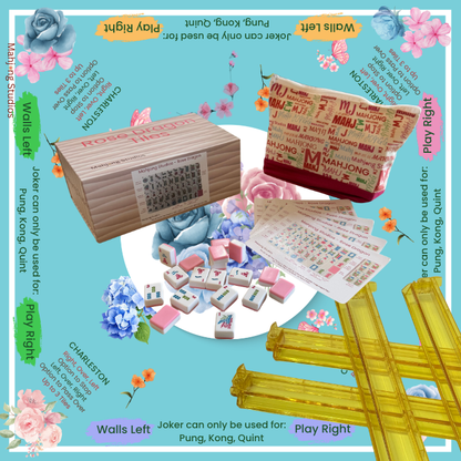 Rose Dragon American Mahjong Pink Tile Set Bundle (with Blanks)