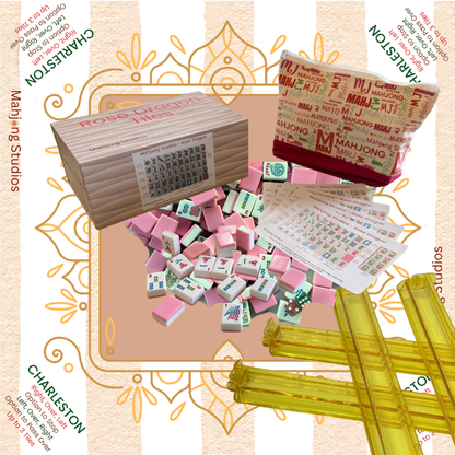 Rose Dragon American Mahjong Pink Tile Set Bundle (with Blanks)