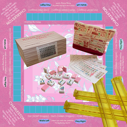 Rose Dragon American Mahjong Pink Tile Set Bundle (with Blanks)