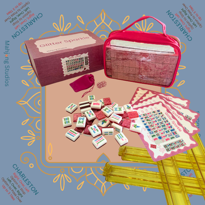 Glitter Sparkle - American Mahjong Tile Set (166 Tiles) Pink Bundle