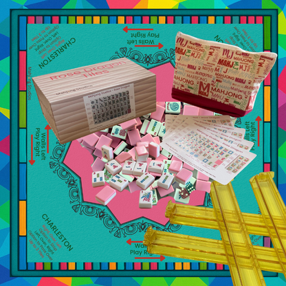 Rose Dragon American Mahjong Pink Tile Set Bundle (with Blanks)