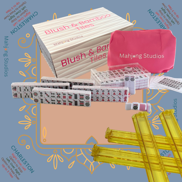 Mahjong Studios – Blush & Bamboo American Mahjong Bundle (166 Tiles)