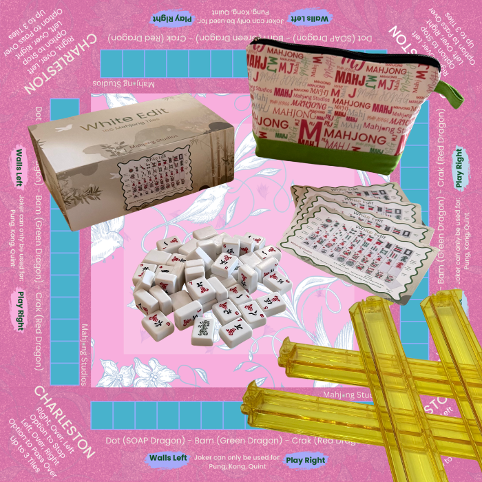 White Edit American Mahjong Tile Set Bundle (with Blanks)