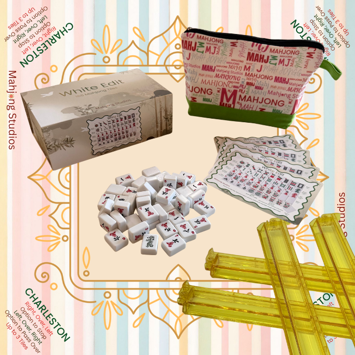 White Edit American Mahjong Tile Set Bundle (with Blanks)