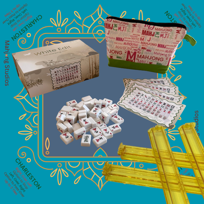 White Edit American Mahjong Tile Set Bundle (with Blanks)