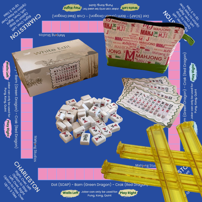 White Edit American Mahjong Tile Set Bundle (with Blanks)