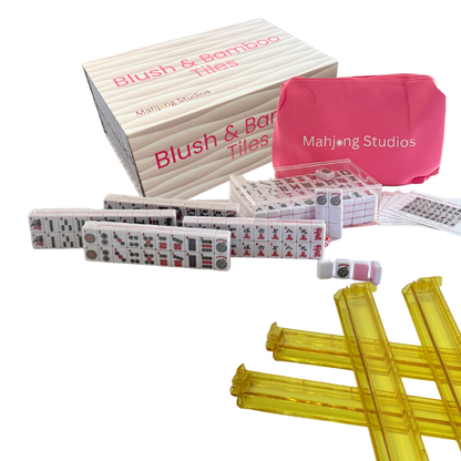 Mahjong Studios – Blush & Bamboo American Mahjong Bundle (166 Tiles)